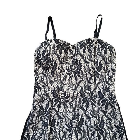 TCEC Black Lace Overlay Bodycon Dress Sz S - Picture 4 of 13